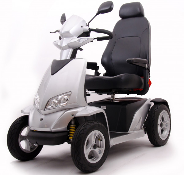 Merits Westerland Elektro Vierrad Roller silber Seniorenmobil Seniorenscooter Krankenfahrstuhl